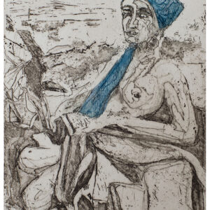 Figure with a Blue Scarf